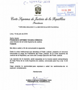 Cuenta Twitter Poder Judicial de Perú